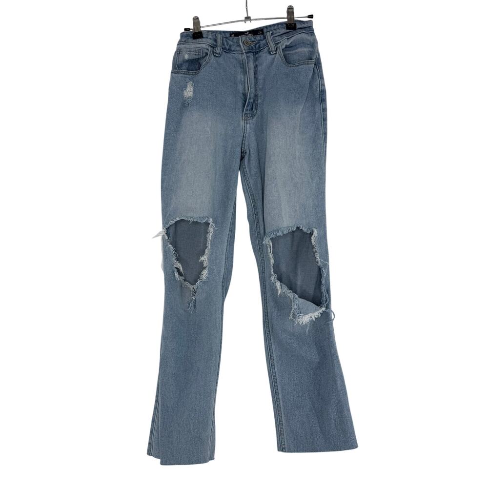 Hollister Ultra High Rise 90s Straight Jeans Women's 24 Short Distressed